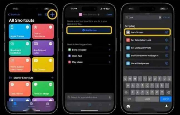 宁武苹果14锁屏维修店分享iPhone14升级iOS16.4后如何创建锁屏快捷方式 